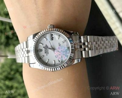 Copy Rolex Datejust 31mm Medium watch - Stainless Steel Jubilee White Dial